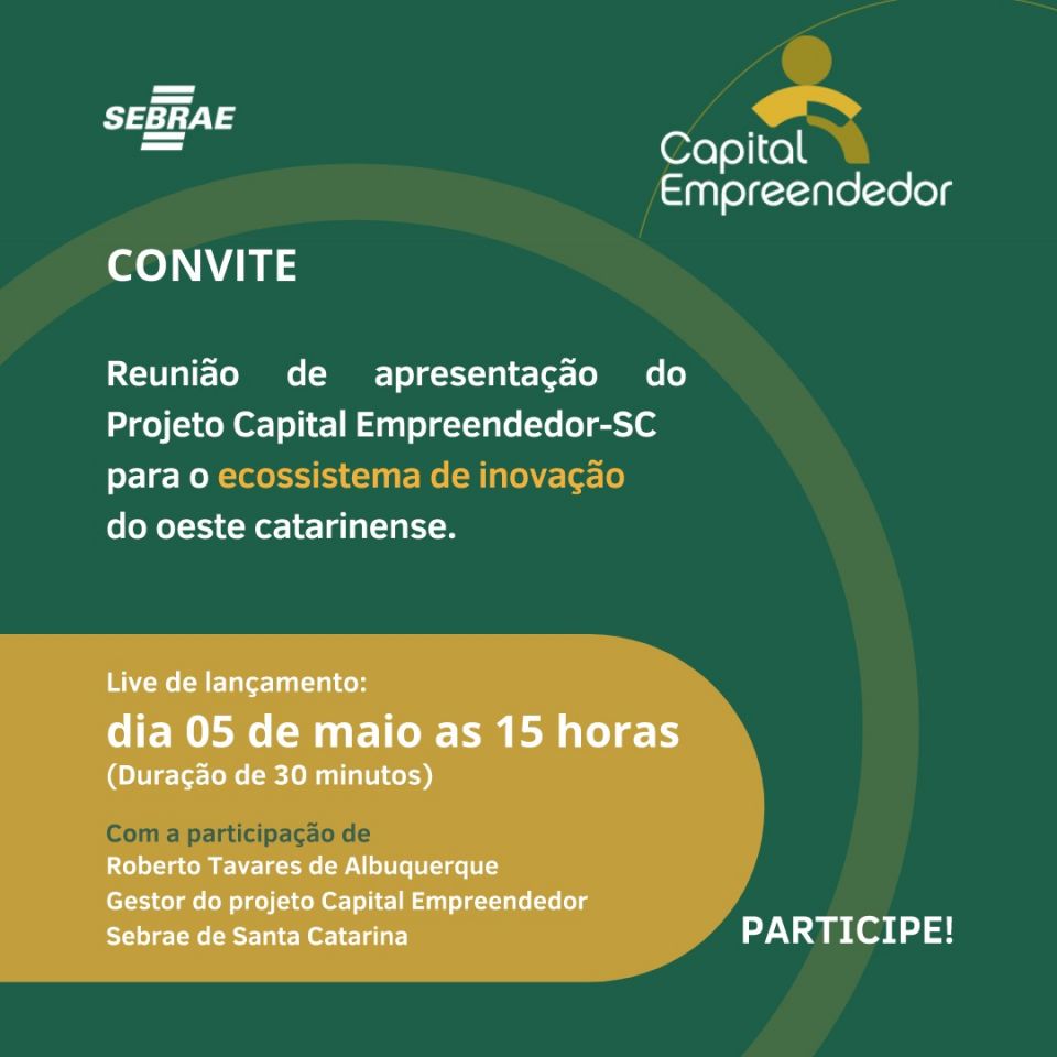 MB Comunicao Empresarial e Organizacional - Reunio on-line de apresentao do Projeto Capital Empreendedor SC para o ecossistema de inovao do oeste.