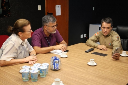 MB Comunica��o Empresarial e Organizacional - Tenente-coronel anunciou � CDL o aumento de policiais a partir de setembro no munic�pio (Keli Magri/MB)