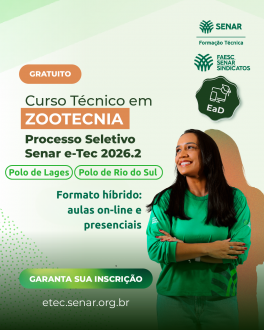MB Comunica��o Empresarial e Organizacional - Curso T�cnico em Zootecnia ser� oferecido nos Polos de Lages e Rio do Sul.