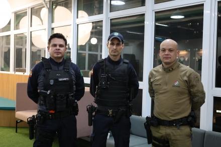 MB Comunica��o Empresarial e Organizacional - Pol�cia Militar e Guarda Municipal confirmaram apoio � Inspe��o Veicular 2026, refor�ando a atua��o conjunta em prol da seguran�a. (Foto: Bruna Roman/MBComunica��o)